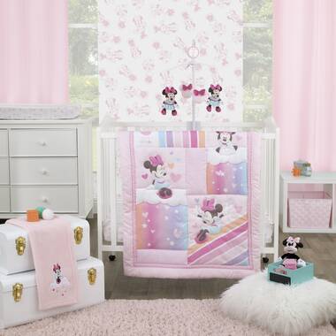 Baby minnie mouse crib 2024 bedding set 5 pieces